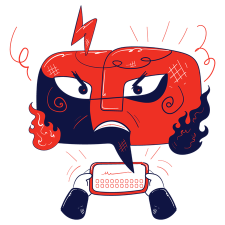 Chat bot working on customer service  Illustration