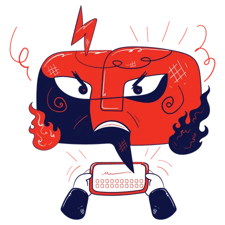 Chat bot working on customer service  Illustration