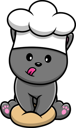 Cuisine de chef de chat  Illustration