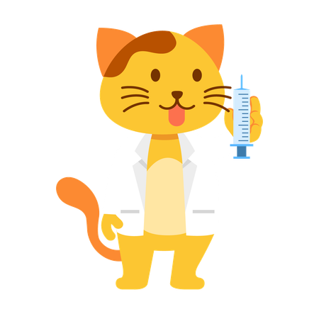 Chat comme médecin pour animaux de compagnie  Illustration