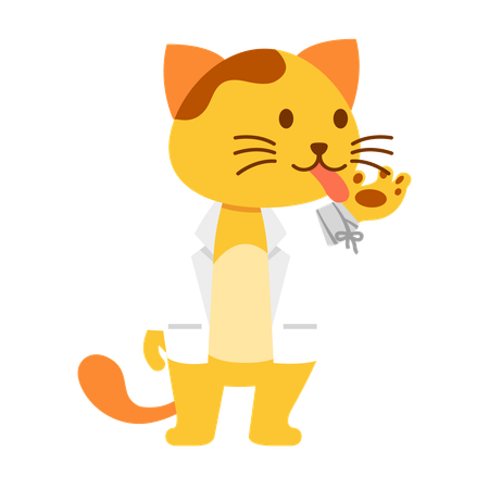 Chat comme médecin pour animaux de compagnie  Illustration