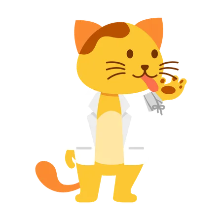 Chat comme médecin pour animaux de compagnie  Illustration