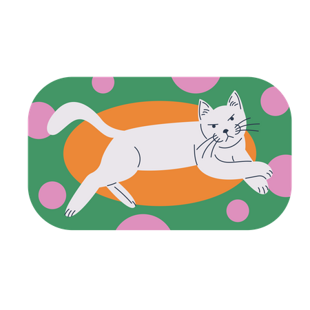 Chat allongé sur le tapis  Illustration