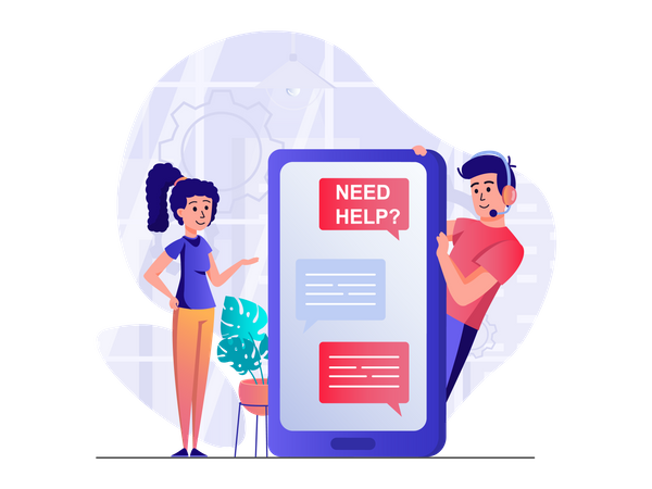 Chat customer support Illustration