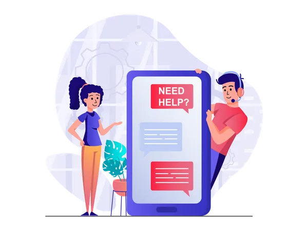 Chat customer support  Illustration