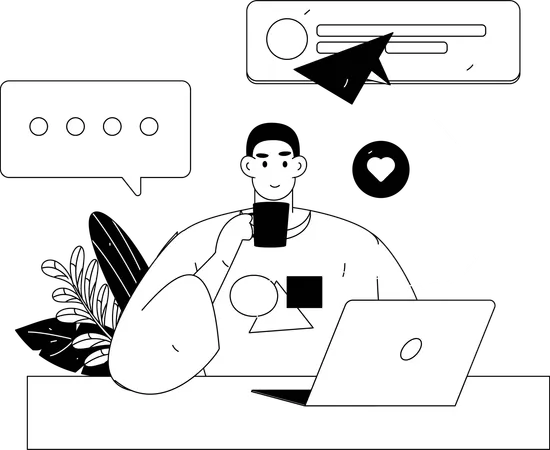 Chat de soporte al usuario  Ilustración