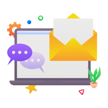 Chat en ligne et courrier électronique de documents  Illustration