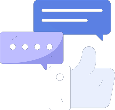 Chat sur les réseaux sociaux et like  Illustration