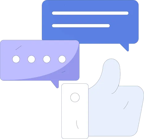 Chat sur les réseaux sociaux et like  Illustration