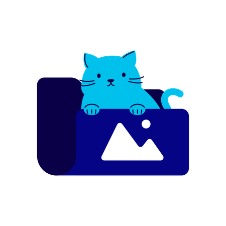Chat regardant dans les dossiers d'images  Illustration