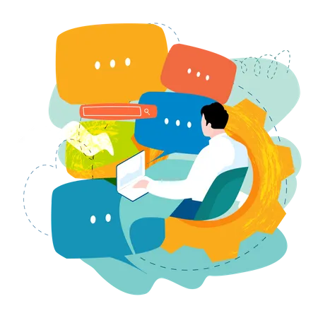 Chat marketing  Illustration