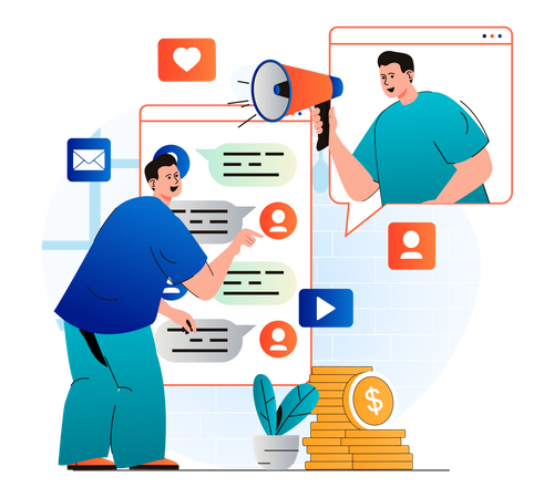 Chat marketing  Illustration