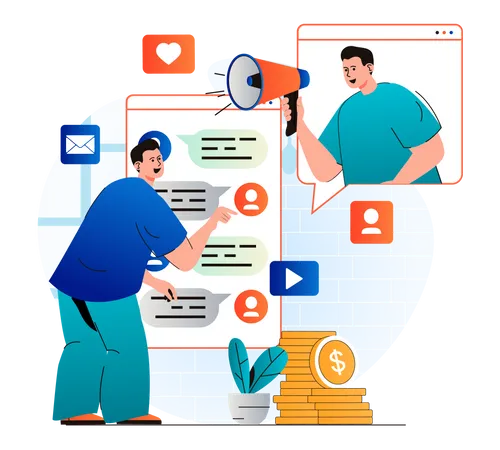 Chat marketing  Illustration