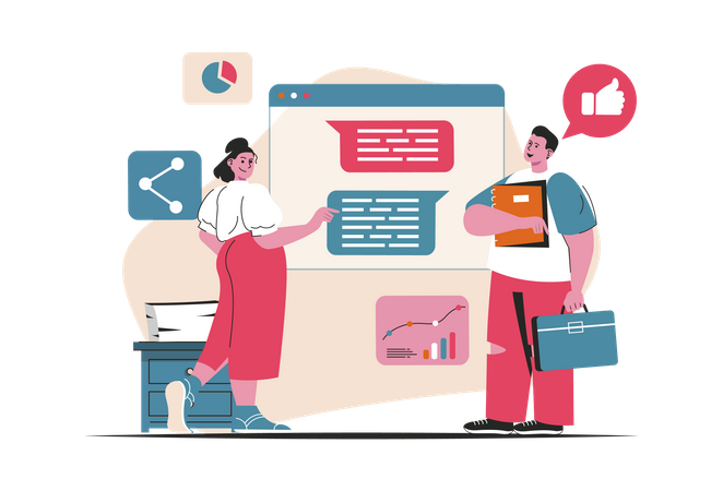 Chat marketing  Illustration