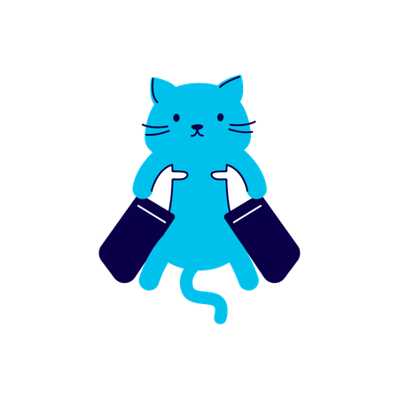 Chat qui soulève la main  Illustration
