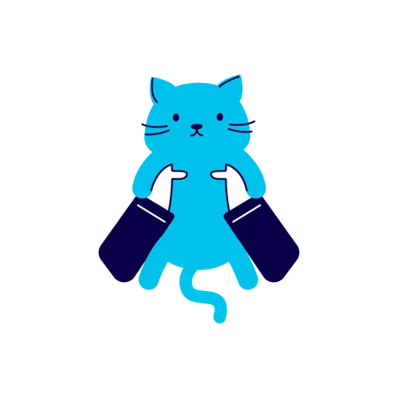 Chat qui soulève la main  Illustration