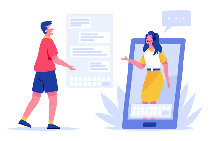 Chat support to user  Illustration