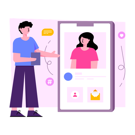 Chat vidéo mobile  Illustration