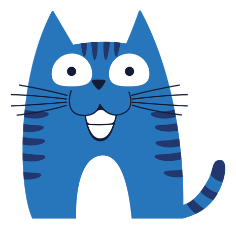 Chat coquin avec un visage souriant  Illustration