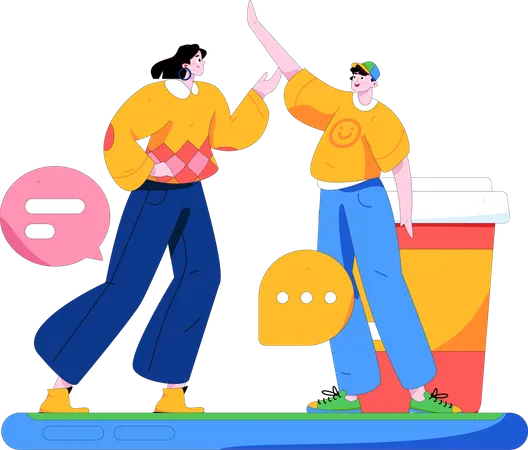 Chat virtual  Ilustración