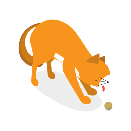 Chat vomissant un contenu d'estomac  Illustration