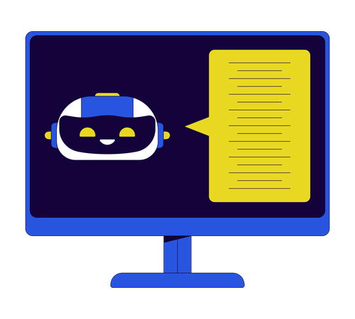 Chatbot AI computer display  Illustration