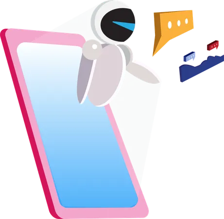 Chatbots And Future Marketing AI Concept And IOT Business Man Chatting With Chatbot Application Dialog Support Vector Illustration 일러스트레이션