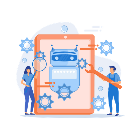 Chatbot application development  Illustration