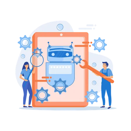 Chatbot application development  Illustration