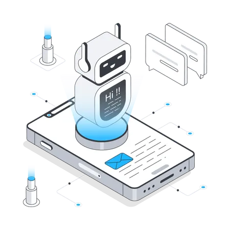 Chatbot artificial  Ilustração