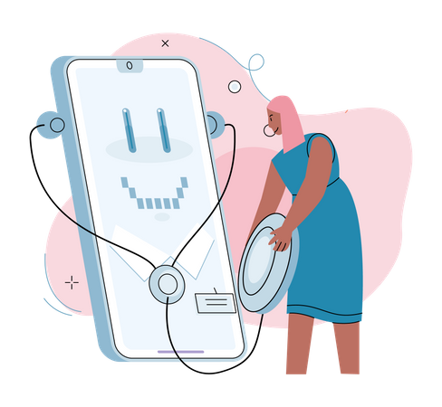 Chatbot de atención médica en línea  Ilustración