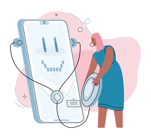 Chatbot de atención médica en línea  Ilustración