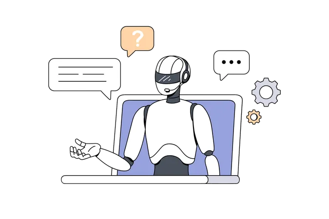 Chatbot en línea  Ilustración