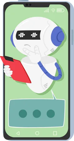 Chatbot Es Un Programa De Software Que Utiliza Inteligencia Artificial IA Para Conversar Con Personas A Traves De Plataformas De Mensajeria Esta Disenado Para Ayudar A Los Usuarios Con Sus Consultas Y Tareas Ilustracion Vectorial De Dibujos Animados Ilustración