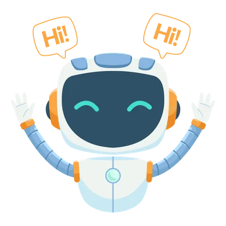 Chatbot sagt Hallo  Illustration