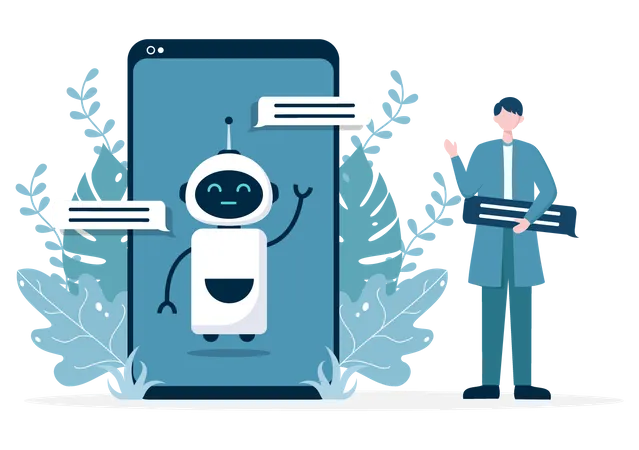 Chatbot in smartphone Illustration