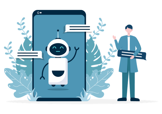 Chatbot in smartphone  Illustration