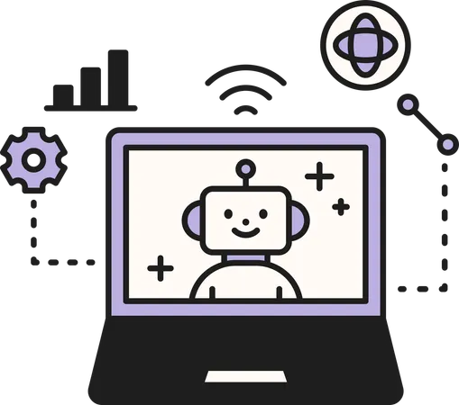 Chatbot provides support  Illustration