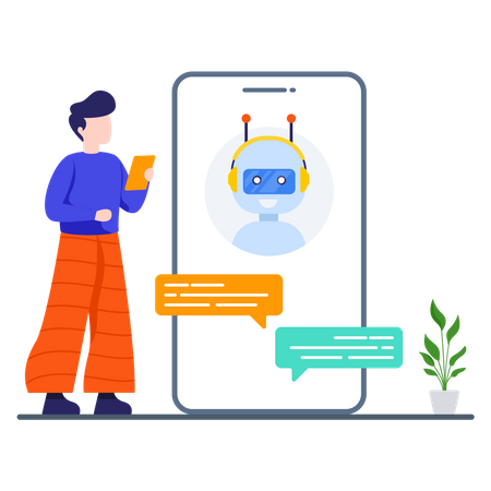 Chatbot Support  Illustration