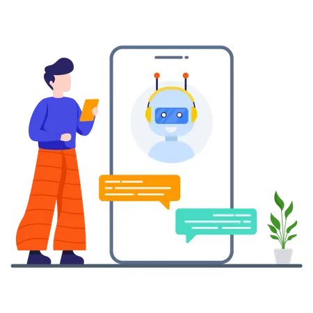 Chatbot Support  Illustration