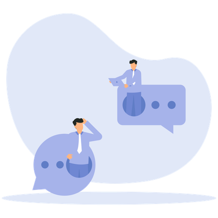 Chatten mit Teammitgliedern und virtuelle Dating- und Beziehungs-App anzeigen  Illustration