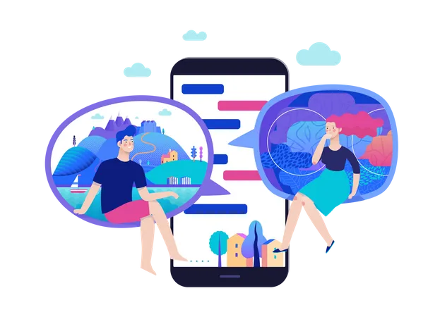 Chatting application - social media app  Illustration