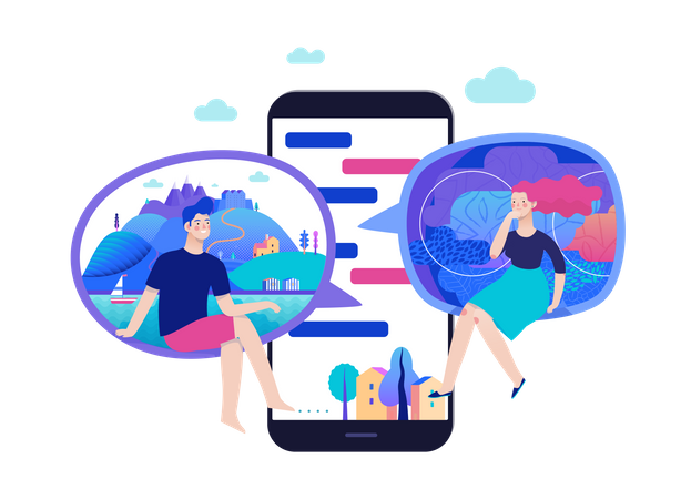 Chatting application - social media app  Illustration