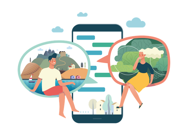 Chatting application - social media app  Illustration
