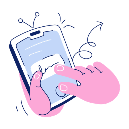 Chatting on mobile  Illustration