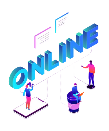 Chatting online Illustration