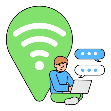Chatting With Wifi Internet Of Thing Simple Vector Illustration Illustration