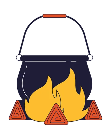 Chaudron en feu  Illustration