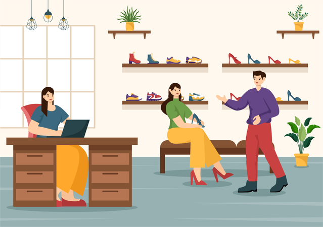 Boutique de chaussures  Illustration