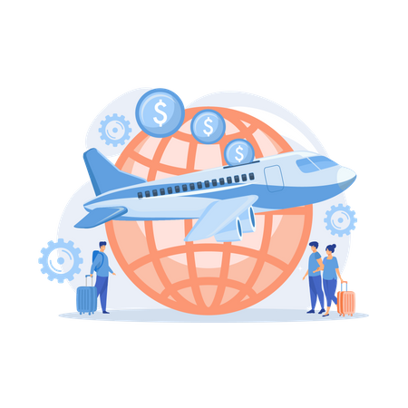 Cheap tickets for air transportation  Illustration